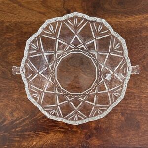 Vintage Mikasa Roxborough Handled Crystal Serving Bowl